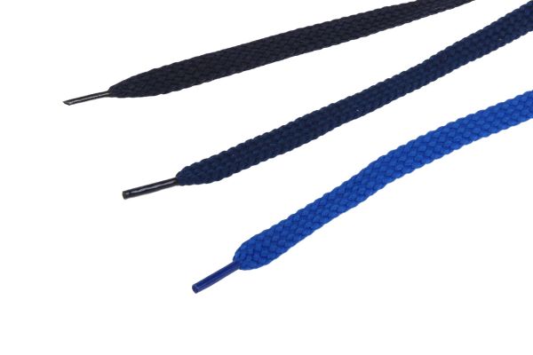 1 Paar blaue flache Schnürsenkel 10mm in 70 - 105cm z2113